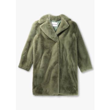 Shop Stand Studio Womens Camille Teddy Cocoon Coat In Sage Green