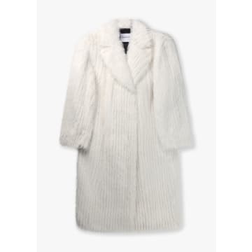 Shop Stand Studio Womens Genevieve Soft Stripe Coat In Off White