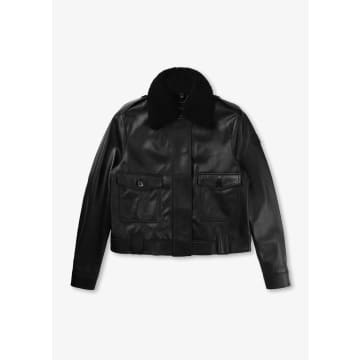 Shop Belstaff Womens Rowan Leather Jacket In Black