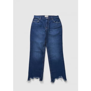 Shop Free People Womens Maggie Mid Rise Straight Leg Jeans In Rolling River