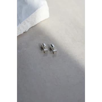 Shop Tutti & Co X Escape Boutique Ea623s Silver Diamond Crystal Earrings In Metallic
