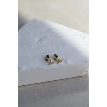 Shop Tutti & Co X Escape Boutique Ea623g Gold Diamond Crystal Stud Earrings