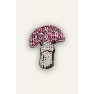 Shop Helmstedt Mushroom Brooch In Pink
