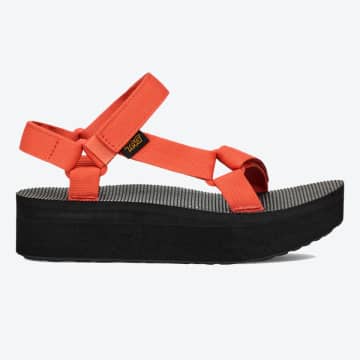 Shop Teva Orange Flatform Sandals