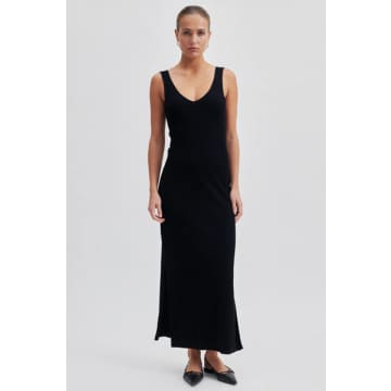Shop Second Female Como Black Long Knit Dress