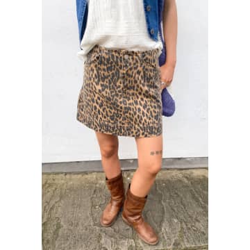 Damson Madder Lily Mini Carpenter Leopard Skirt In Animal Print