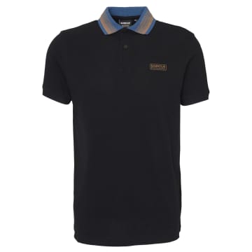 Shop Barbour International Gourley Polo Shirt Black/blue