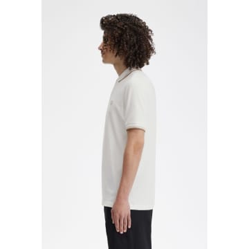 Fred Perry M3600 Polo Shirt Snow White / Oatmeal In Metallic