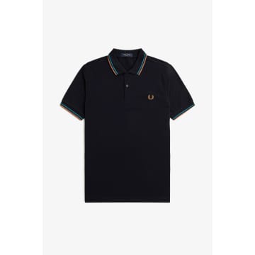 Shop Fred Perry Navy And Cyber Blue M3600 Polo Shirt