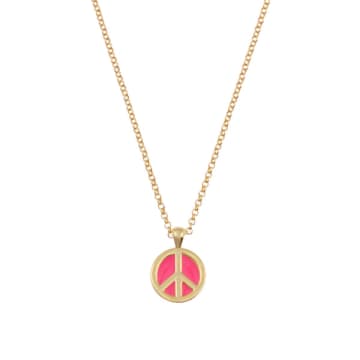 Talis Chains Hot Pink Peace Pendant Necklace In Gold