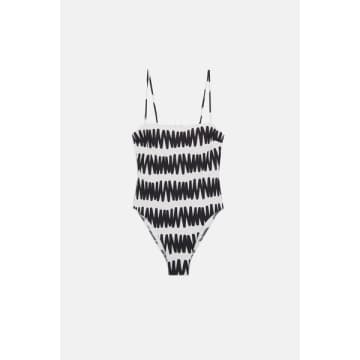 Shop Compañía Fantástica Summer Vibes Striped Straight Neckline Swimsuit