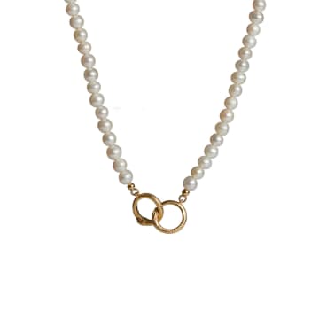 Shop Rachel Entwistle Ouroboros Pearl Necklace Gold