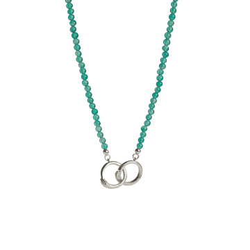 Shop Rachel Entwistle Ouroboros Onyx Necklace Silver In Metallic