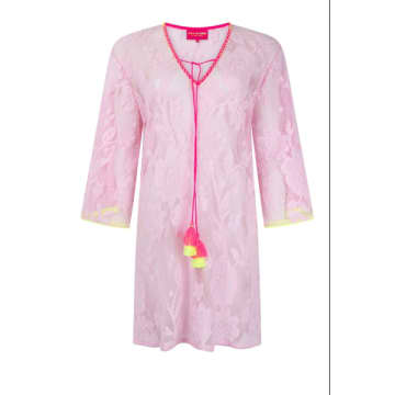 Shop Place Du Soleil Short Lace Dress S24113 In Pink
