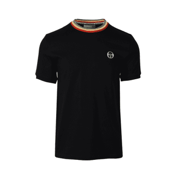 Shop Sergio Tacchini Rainer T-shirt In Black/ Jade Green