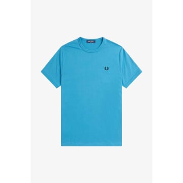 Shop Fred Perry M3519 Ringer T-shirt Runaway Ocean Blue