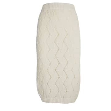 Shop Maxmara Studio Knitted Goloso Skirt In White