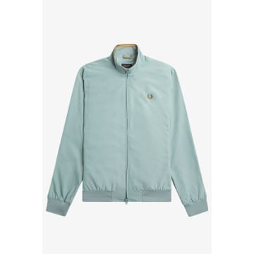 Shop Fred Perry J2660 Brentham Jacket Silver Blue In Metallic