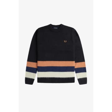 Shop Fred Perry Alpaca Stripe Sweater Black/multi