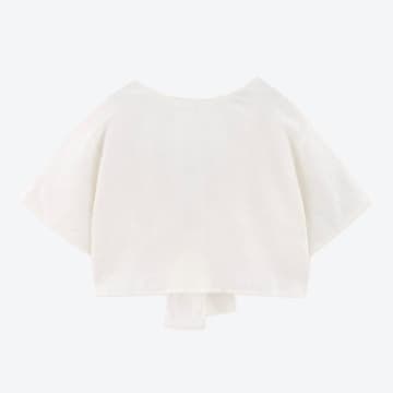 The Tiny Big Sister Wrap Blouse In Neutral