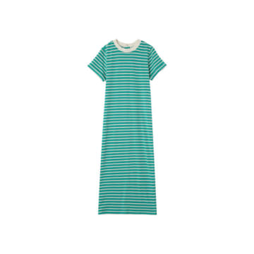 Shop Grace & Mila Stripe Maxi T-shirt Dress In Green