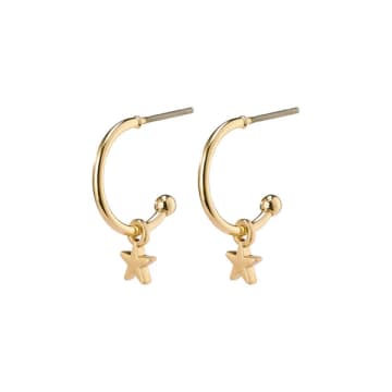 Shop Pilgrim Ava Star Hoop Earrings In Gold