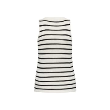 Shop Levete Room Black & White Stripe Gaba Knitted Vest