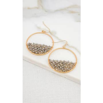 Shop Envy Gold & Grey Crystal Hoop Earrings