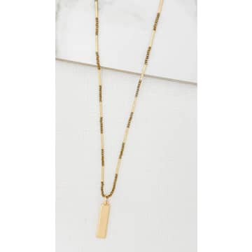 Shop Envy Gold & Taupe Crystal Necklace
