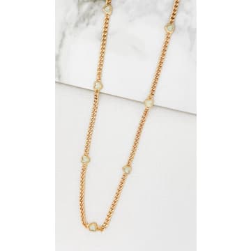 Envy Gold Necklace With Green Hearts