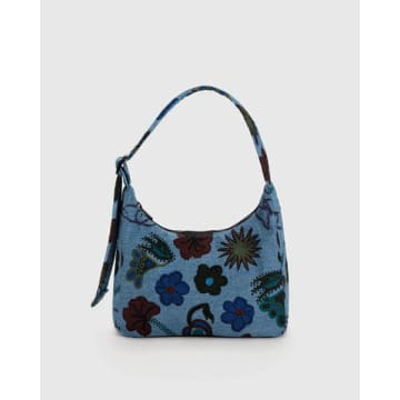 Shop Baggu Mini Nylon Shoulder Bag In Blue
