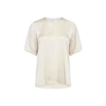 Levete Room Oyster Gunhilda Silk Mix T-shirt In White