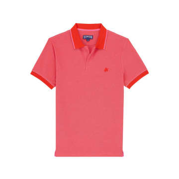 Shop Vilebrequin - Palatin Contrast Trim Polo Shirt In Poppy Red Pltan300