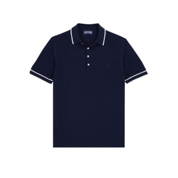 Shop Vilebrequin - Pezou Honeycomb Fabric Polo Shirt In Navy Blue Pezat174