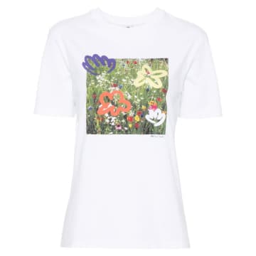 Shop Paul Smith Wildflowers Cartoon Graphic T-shirt Col: 01 White, Size: L