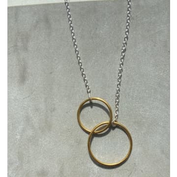 Shop Collardmanson Double Hoop Necklace In Gold