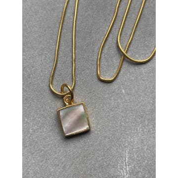 Shop Collardmanson Semi-precious Stone Necklace In Gold
