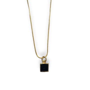 Shop Collardmanson Semi-precious Stone Necklace In Gold
