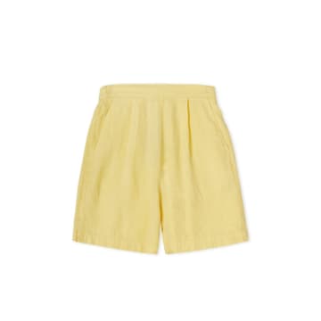 Yerse Taormina Linen Shorts In Yellow
