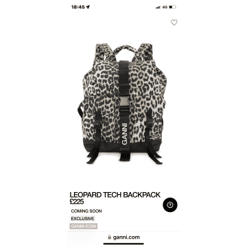 Shop Ganni Recycled Tech Backpack Print In Animal Print