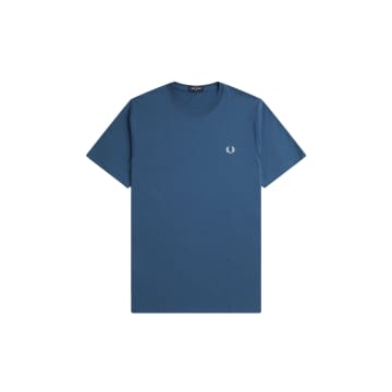 Shop Fred Perry Crew Neck T-shirt Midnight Blue / Light Ice