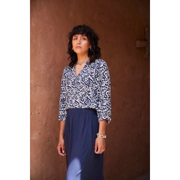 Shop Ichi Marrakech Aop Shirt-total Eclipse Paisley-20120862