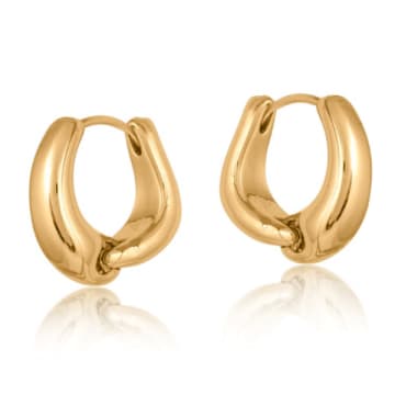 Shop Edit & Oak Hinged Organic Knot Hoop Earrings In Metallic