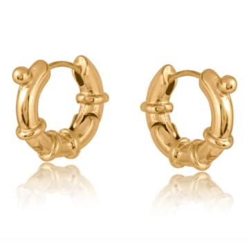 Shop Edit & Oak Ridged Lock Hoop Earrings In Gold