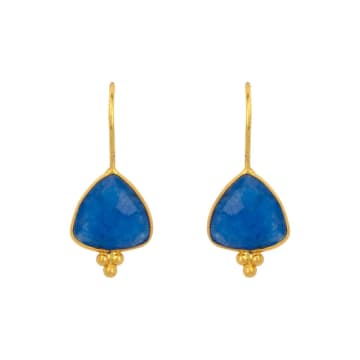 Collard & Manson Lola Blue Jade Earrings In Gold