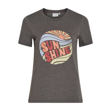 Shop Vila Sunshine Slogan T-shirt
