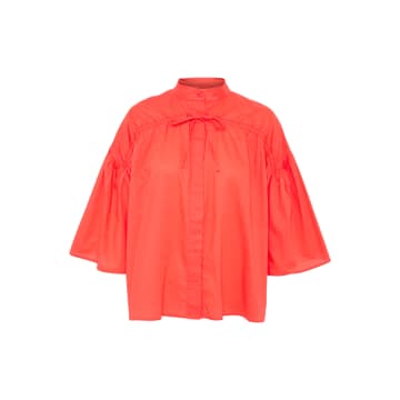Shop Soaked In Luxury Hot Coral Josie Shirt In Pink