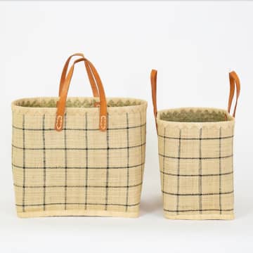 Afroart Small Raffia Bag/basket In Brown