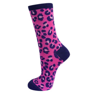 Shop Sock Talk Womens Bamboo Leopard Print Socks Ladies Animal Print Pink