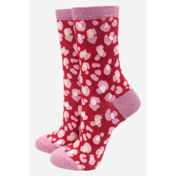 Shop Sock Talk Women's All Over Animal Print With Glitter Bamboo Socks